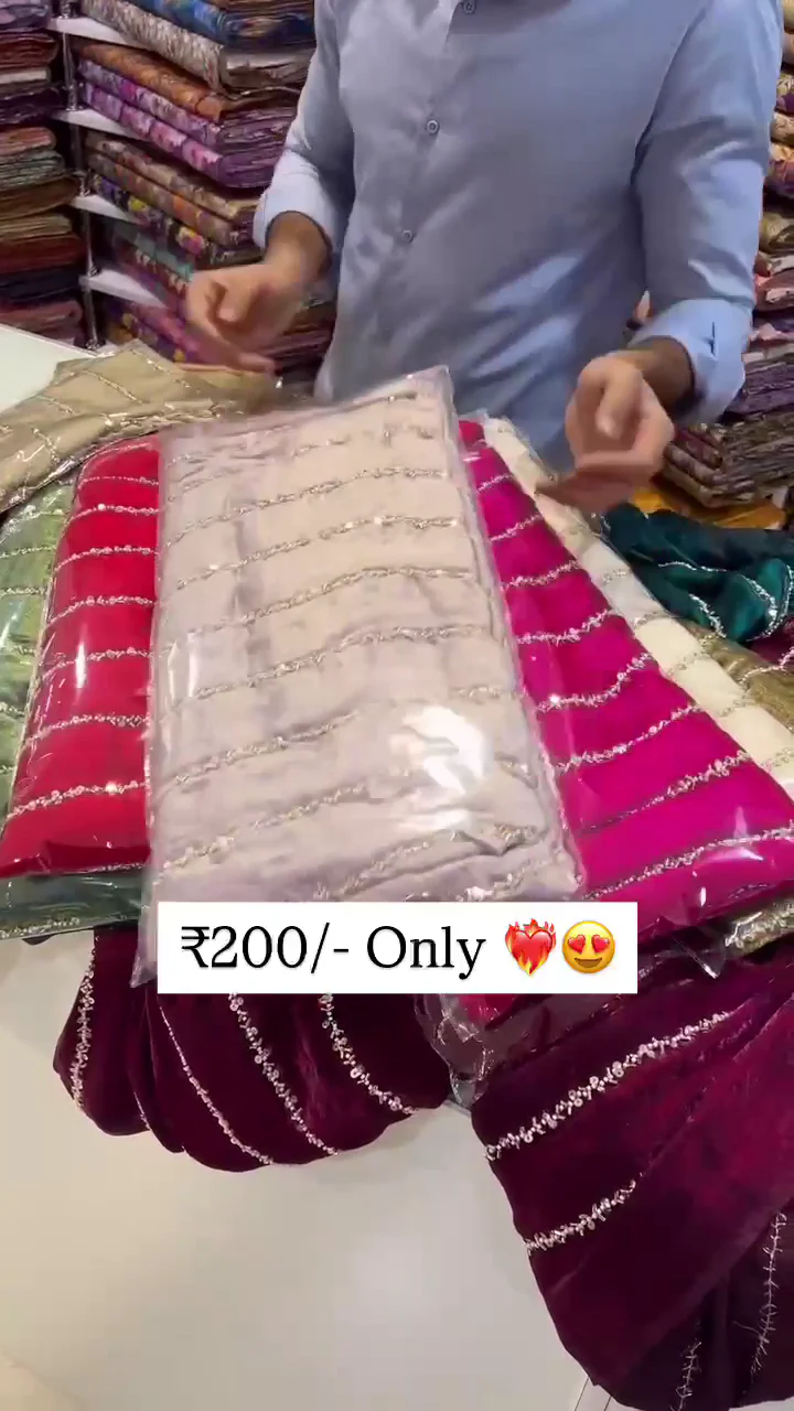 Soft Shimmer Saree with Elegant Sequin Line Embroidery